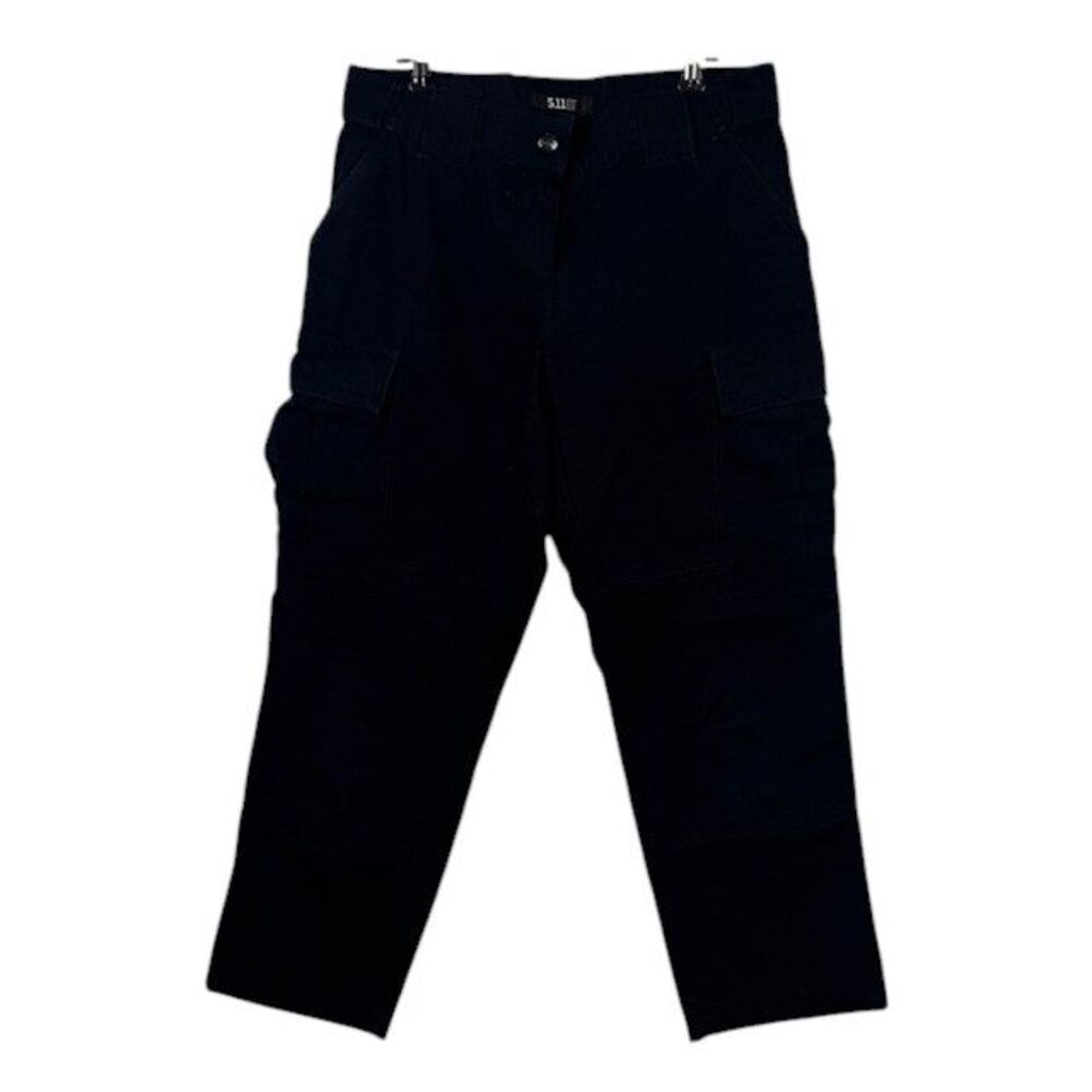 5.11 Tactical Cargo Pants Dark Navy Blue Hemmed Short Size 4